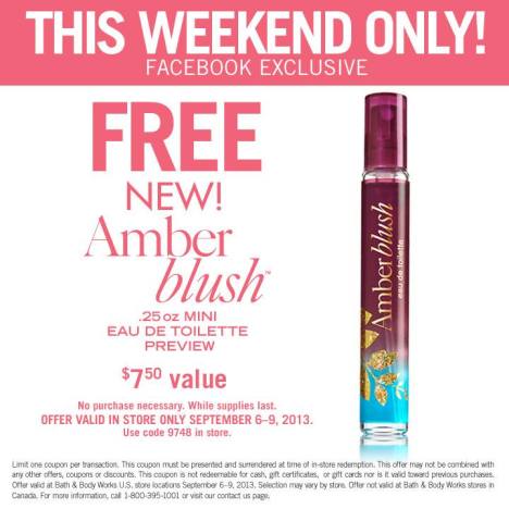 free amber blush at bath and body works